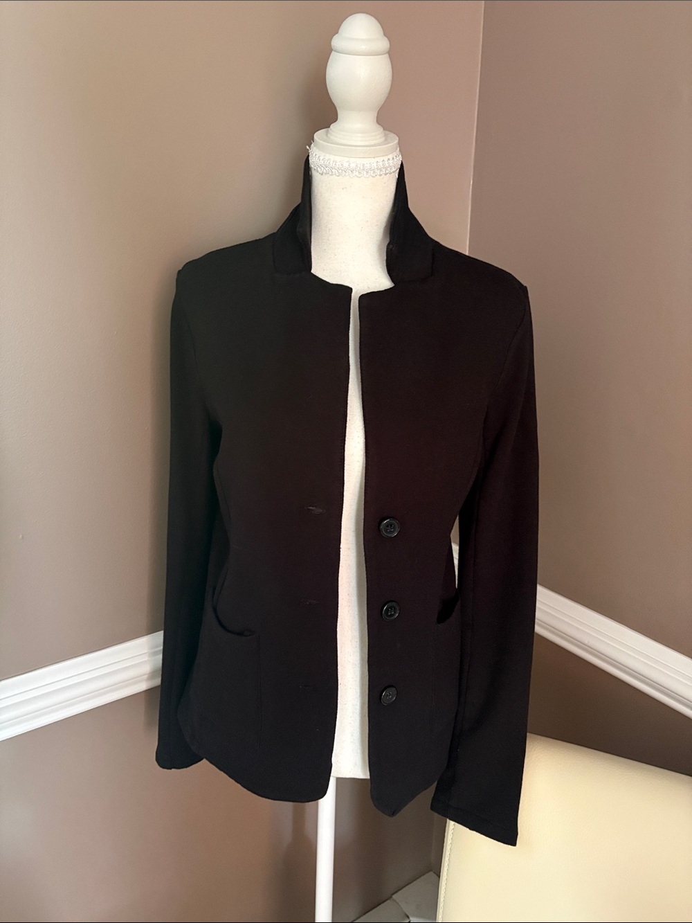 Rachel Zoe Black Tailored Button Blazer